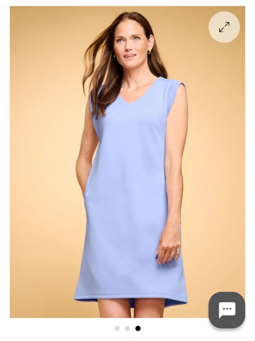 Talbots Powder Blue Sleeveless V-Neck Midi Dress